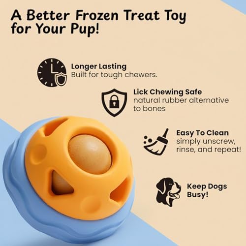 Nocciola Enrichment Dog Licking Toy, Frozen Treat Feeder for Aggressive Chewers, Freezable Rubber Dog Lick Bowl Long-Lasting to Keep Them Busy, Engagement & Anxiety Relief