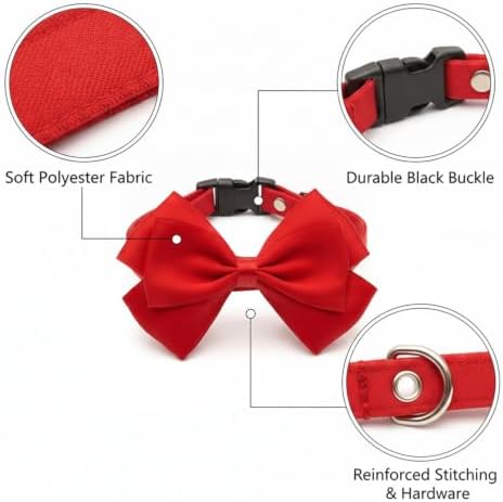 Lightweight Polyester Bow Tie Collar for Walks and Photos (1 Piece)