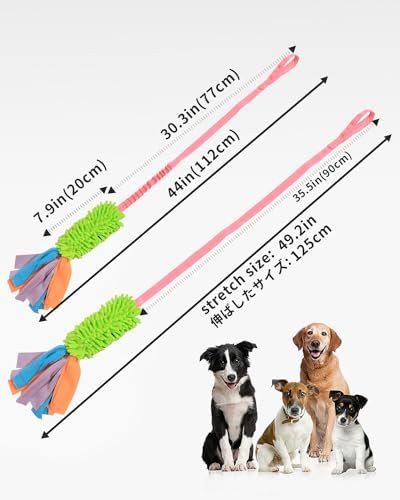 SCHITEC Tug Toy for Dogs, Bungee Tug of War Rope Toys with Squeaky Sound for Small Medium Large Dog, Puppy Training Pull Toy for Exercise & Interactive Play Games