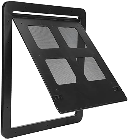 Dog Door For Sliding Glass Door, Doggie Door Dog Door For Screen Doo Dog Door Screen Porch Doggy Door Adult Cat Door Flap Lockable Door Insert For Sliding Door, Black (Large size)