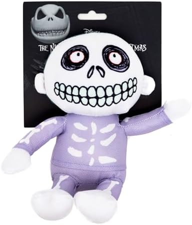 Buckle-Down Disney Squeaky Plush Dog Toy for Large, Medium & Small Dogs, The Nightmare Before Christmas Barrel Full Body Pose, 2.5" x 5.0"