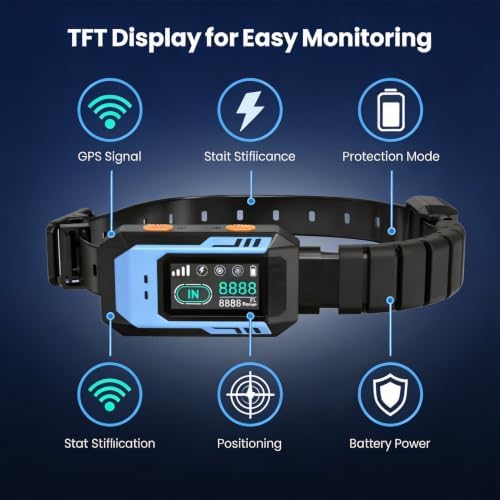 GPS Shapeable Wireless Dog Fence, Custom Boundary for Irregular Yards — No Dig, Standalone, Waterproof (Black, 1 Collar)
