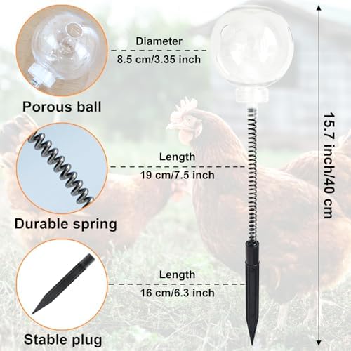 2 Pack Chicken Pecking Toys, Slow Feed Release Feeder Ball for Your Flock, Chicken Coop Enrichment & Boredom Toys for Hens Birds
