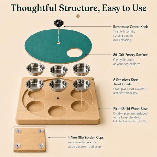 Dog Nail Scratch Board with Adjustable Resistance & Treat Box for Dogs