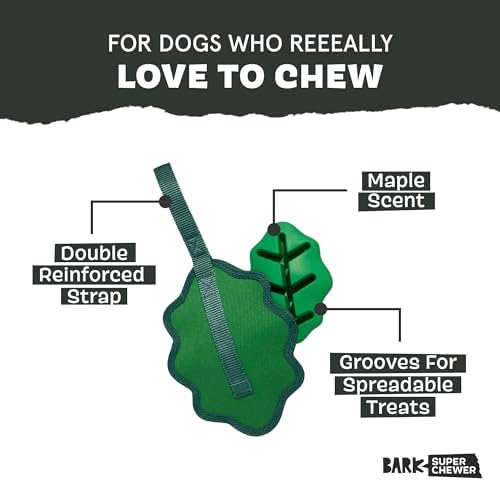 Barkbox Green Chew Leaf Dog Toy for Small Dogs – 2-in-1 Design with Mixed Textures and Surprises, Perfect for Tough Chewing and Playful Pups