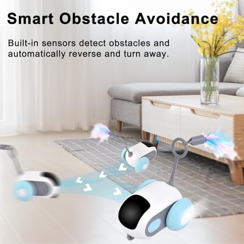 Petmolico Smart Interactive Cat Toy Remote Control Cat Exercise Toys for Bored Indoor Electronic Cat Toys Blue