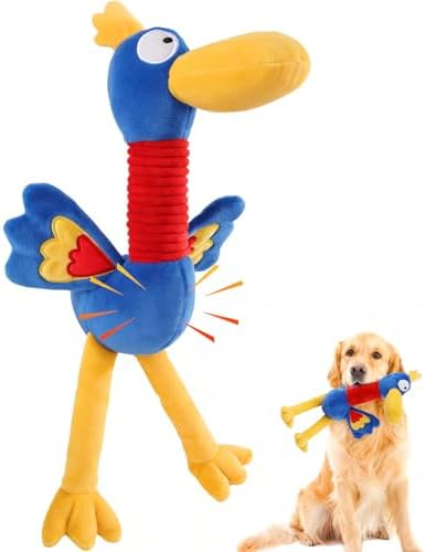 Letsmeet Pet Supplies Squeaky Dog Chew Toy with Soft Fabric Tough Interactive Tug of War Dog Toys to Keep Them Busy for Small,Medium,Large Breed