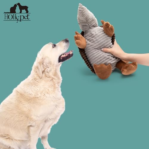 Hollypet Armadillo Squeaky Dog Toys for Medium Large Dogs, 14"