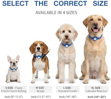 Upgraded AirTag Dog & Cat Collar - Adjustable Diamond-Studded Leather Dog Collar with Quick-Release Buckle | Luxurious Jewelry Accessory for Small, Medium, and Large Dogs & Cats (S (9"-11.5"))
