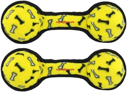 TUFFY® 2 Pack Ultimate 2 Ball Tug Ultra Durable Plush Dog Toys
