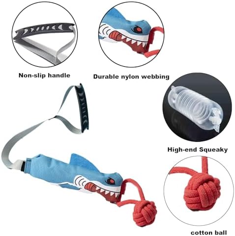 Shark Tug of War Dog Toy, 2026 New Squeaky Dog Tug Toy, Interactive Shark DogToys, Sharks Dog Tug Toy with Squeaker & Rope Knot, for Medium to Large Dogs (Eagle)