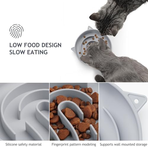 Coomazy Slow Feeder Cat Bowl Silicone Pet Puzzle Feeder for Slow Eating