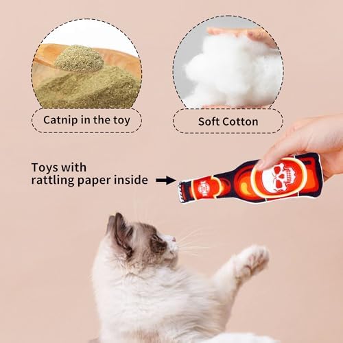 Halloween Cat Catnip Toys for Indoor Cats with Crinkle 8 Pack