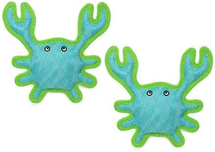 Tuffy® - DuraForce® : 2 Pack Crab Dog Toy: Ultra Durable Plush Toy with Multiple Layers & Reinforced Seams, Washable and Floats, DuraForce® Construction