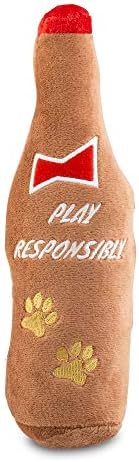 Haute Diggity Dog Barkweiser Beer Bottle Plush Dog Toy, Drink Parody Toy