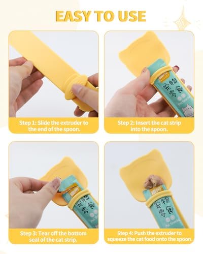 5-Pack Cat Treat Dispenser Spoon, Lickable Cat Treat Spoon for Wet Food