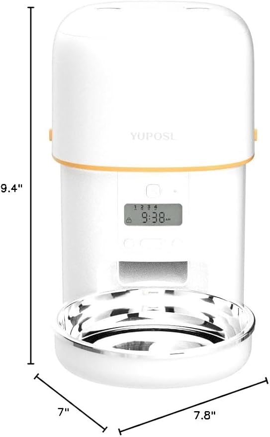 Yuposl Automatic Cat Feeders - 2L Cat Food Dispenser Easy to Use, Timed Automatic Pet Feeder with Over 180-day Battery Life, 1-6 Meals Dry Food Programmable Portion Control Also for Dogs
