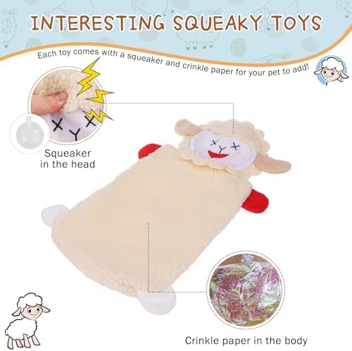 SCENEREAL Fall Thanksgiving Stuffless Dog Squeaky Toys for Medium Large Dogs, 3 Pack Holiday Halloween Pet Crinkle Toy with Squeaker for Puppy Chew, Interactive Dog Plush Toys Gift for Boy Girl