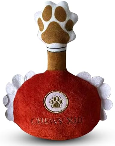 Chewy XIII – Luxurious Parody Plush Dog Toy with Squeaker, Premium Fabric, Embroidered Details, Designer-Inspired Chew Toy, Fun Gift for Medium Dogs & Dog Lovers