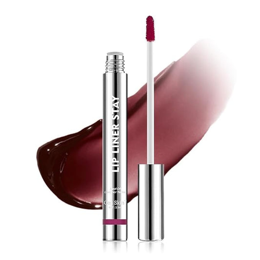 Peel Off Lip Liner & Tint – Mauve Nude Long Lasting Waterproof Velvet Matte Lip Stain, Smudge-Proof Transfer-Resistant Lip Glaze, 02 MUAH-ve 3.5ml (Deep Plum)