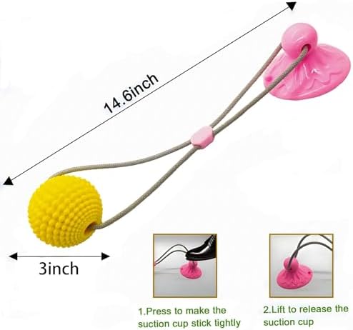 Corn Ball Chew Toys for Aggressive Chewers, Dog Tug Toy (Pink)