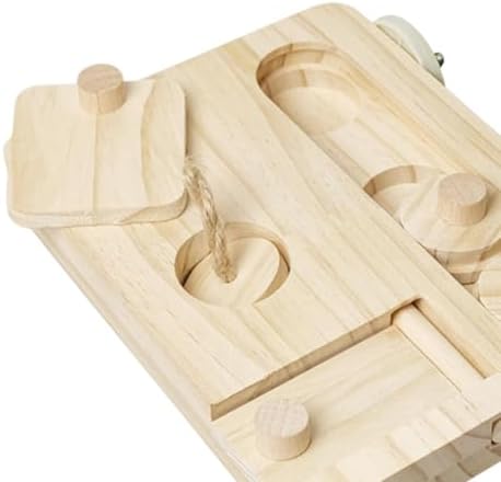Wooden Foraging Toy Bird Puzzle Pet Treat Dispenser Parrot Enrichment Game Educational Mental Training Wood Three Compartments