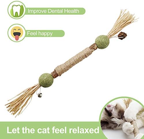 PAZ'S GIFT Catnip Toy Cat Toys Catnip Toy cat chew Toy cat Kicking silvervine Stick Teeth Cleaning Cute Kitten Teething Indoor Interactivecat Dental Care Matatabi (Catnip Balls)