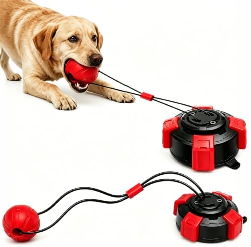 Interactive Suction Cup Tug of War Dog Pull Toys for Medium and Large Dogs, Chew & Puppy Teething Puzzle Toy Ball, Mental Enrichment Toy for Aggressive Chewers to Keeps Dogs Busy