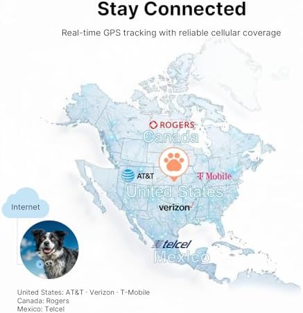ABBIDOT GPS Dog Tracker - Activity Monitor, 3-Mode LED Light, Location History, Real Time Tracking, Precision Live Pet Tracker, Waterproof, Rechargeable, APP Support, GPS Tracker for Dogs