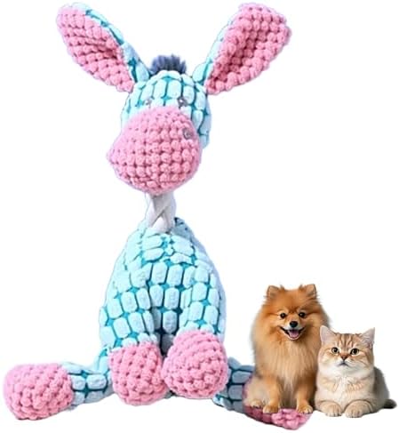 2026 New Dog Toys, Indestructible Plush Dog Toy for Aggressive Chewers, Interactive Squeaky Soft Puppy Chew Toy, Durable Teething Toys for Small Medium Large Dogs (Sky Blue)