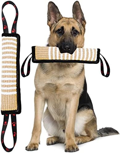 Clysoru Dog Tug Toy Tough Jute Bite Pillow Lasting Training Equipment Puppy to Large Dogs Interactive for Large and Small