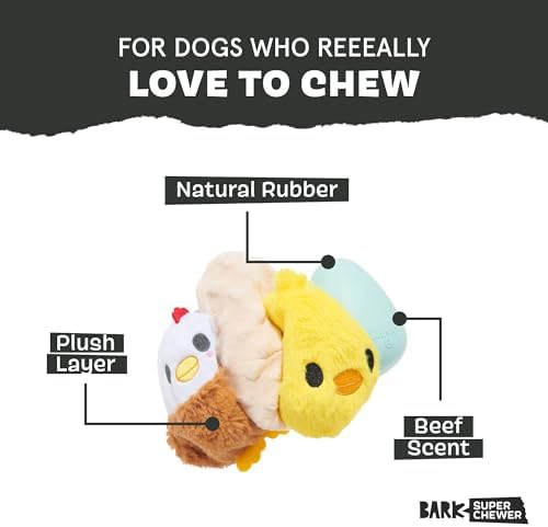 Barkbox Hatch Me If You Can Dog Toy for Medium to Large Aggressive Chewers Two-Layer Tearable Toy with Hidden Surprise Inside for Interactive Playtime