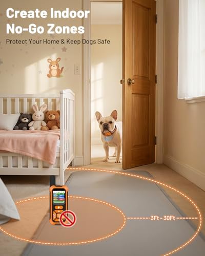 Precise Wireless Dog Fence ±1 Ft Boundary Control, 3-in-1