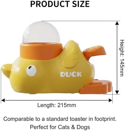 GROZY Duck Treat Dispenser Puzzle Toy, Interactive Slow Feeder for Dogs & Cats, IQ Training & Mental Stimulation, Reduces Bloating & Boredom, Non-Slip Base for Small Medium Pets