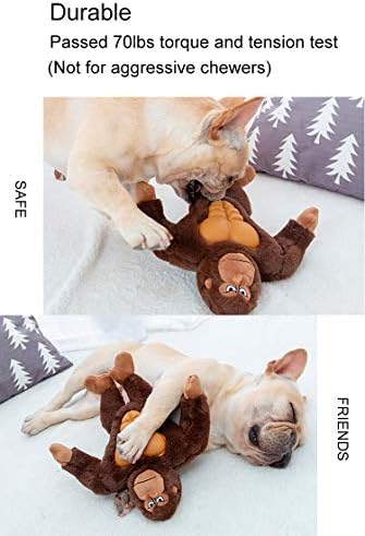 IOEN Patent Gum Massage Interactive Dog Chew Toys for Medium/Large Dogs,Durable Plush Stuffed Squeaky Dog Toys,12 Inches