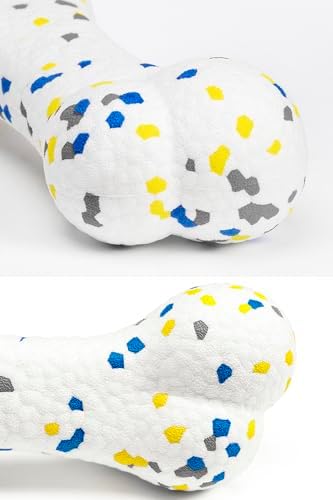 Moonorange 7.28" Indestructible Large Bone Balls for Aggressive Chewers Durable Stick Bouncy Interactive Chew Toy for Dogs Fetch Game Lightweight Floating Outdoor Training, White