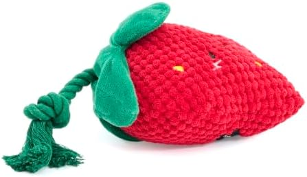ZippyPaws Crinkle Crops Strawberry Plush Dog Toy – Crinkle Interactive Fruit Toy for Dogs