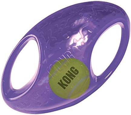 KONG Jumbler Football - Interactive Dog Toy for Dog & Puppy Playtime - Fetch Toy with Tennis Ball - Dog Supplies for Engaging Play (Large/Extra Large)