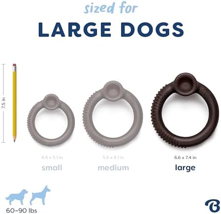 Benebone Ring Dog Chew Toy for Aggressive Chewers, Blueberry, Large