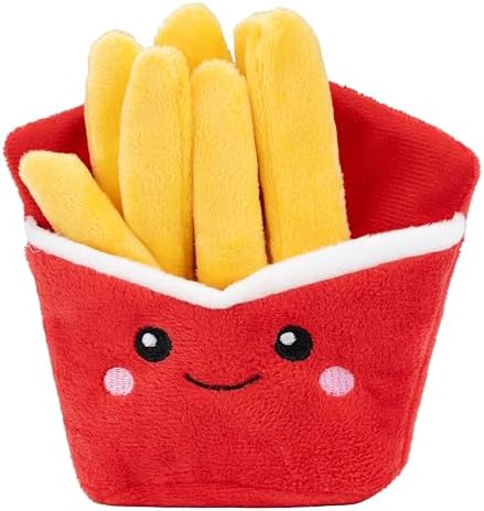 Plush Dog Toy Food Shaped Stuffed Pet Toys Puppy with Squeaker Crinkle Funny Cute Interactive Gift Relieve Anxiety Aggressive Play [1pc] Chips