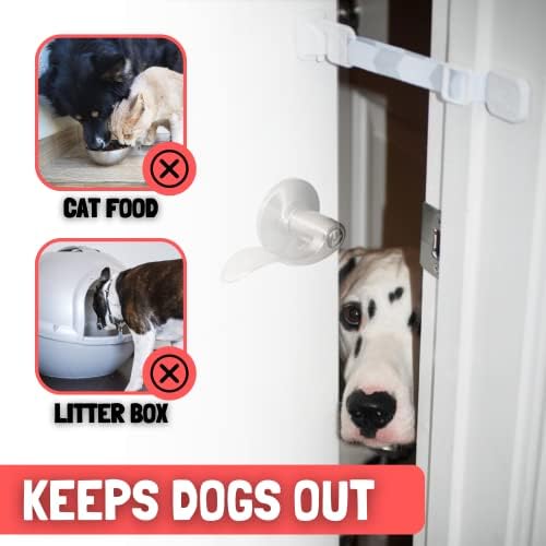 Door Buddy Pet Door Latch for Cats. Adjustable Cat Door Strap. Dog Proof Litter Box & Feeding Station Without Pet Gate. Most Customizable Cat Door Holder for Interior Door. (1, Caramel Strap)