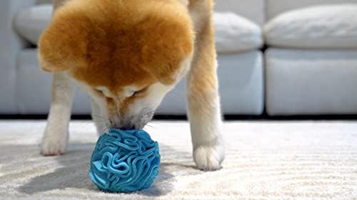Glory To Dog Small Breed Snuffle Puzzle Ball Treat Foraging Dog Toy Blue