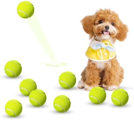 9 Pack 2 Inch Mini Tennis Balls for Small Dogs, Interactive Dog Toys for Fetch Training & Exercise, Fits 2-Inch Dog Ball Launchers
