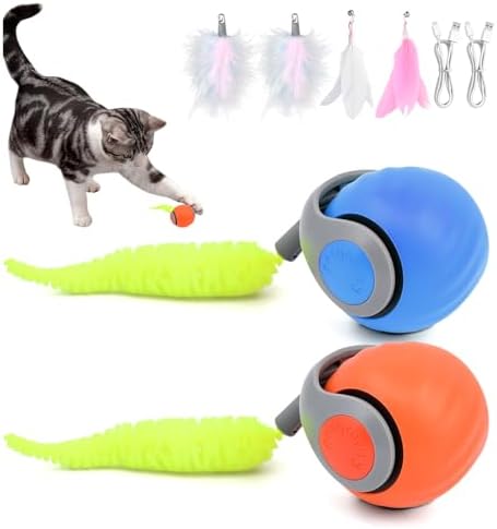 2Packs Speedy 2.0 Tail Cat Toys, Automatic Interactive Cat Toys