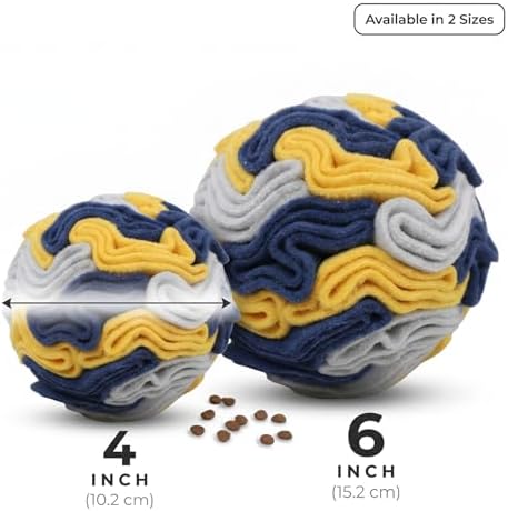 Snuffle Ball for Dogs - Soft Polar Fleece Interactive Puzzle Toy for Mental Stimulation & Boredom - Safe, Plastic-Free Foraging Game & Slow Feeder to Keep Pets Busy Indoors