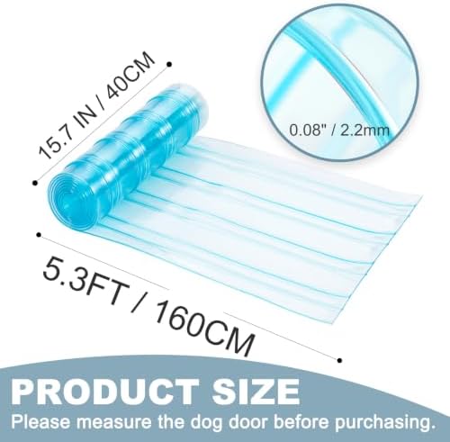 Uross Dog Door Replacement Flaps -5.3 FT x 15.7 in Ruff Weather DIY Cat Door Flap, Doggie Vinyl Plastic Door Flap for Dog House, Ideal Large Pet Door Replacement Flap