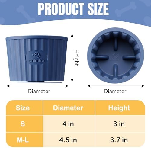 Dog Lick Bowl, Anxiety Relief Dog Licking Mat Freezer Treat Dispenser, Non-Slip Anti-Choking Silicone Slow Feeder Lick Bowl for Small Medium & Large Breed Dogs, BPA Free(Deep Blue,M-L)