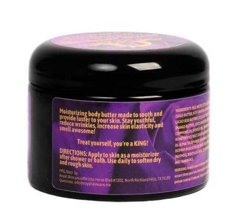 Dare To Roll, Royal Skincare Kings Premium Body Butter for Men - Hydrating Skincare for Men with Dry Skin, Uneven Skin Tone, Reducing Wrinkles, Restoring Skin Appearance, 8 oz, 12 oz (12 oz)