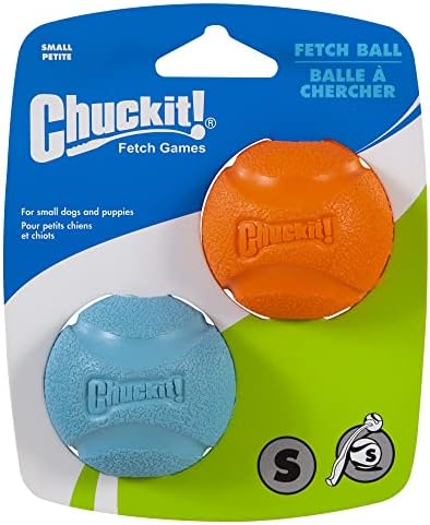 ChuckIt! High-Bounce Rubber Fetch Ball, Small (Colors Vary) 2 Pack