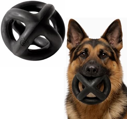 Monster K9 Ring Ball | Virtually Indestructible. Lifetime Guaranteed. | VULCRON™ Natural Rubber | Durable, Heavy Duty Dog Chew Toy for Aggressive Chewers | Medium & Large Breeds, 5.5”